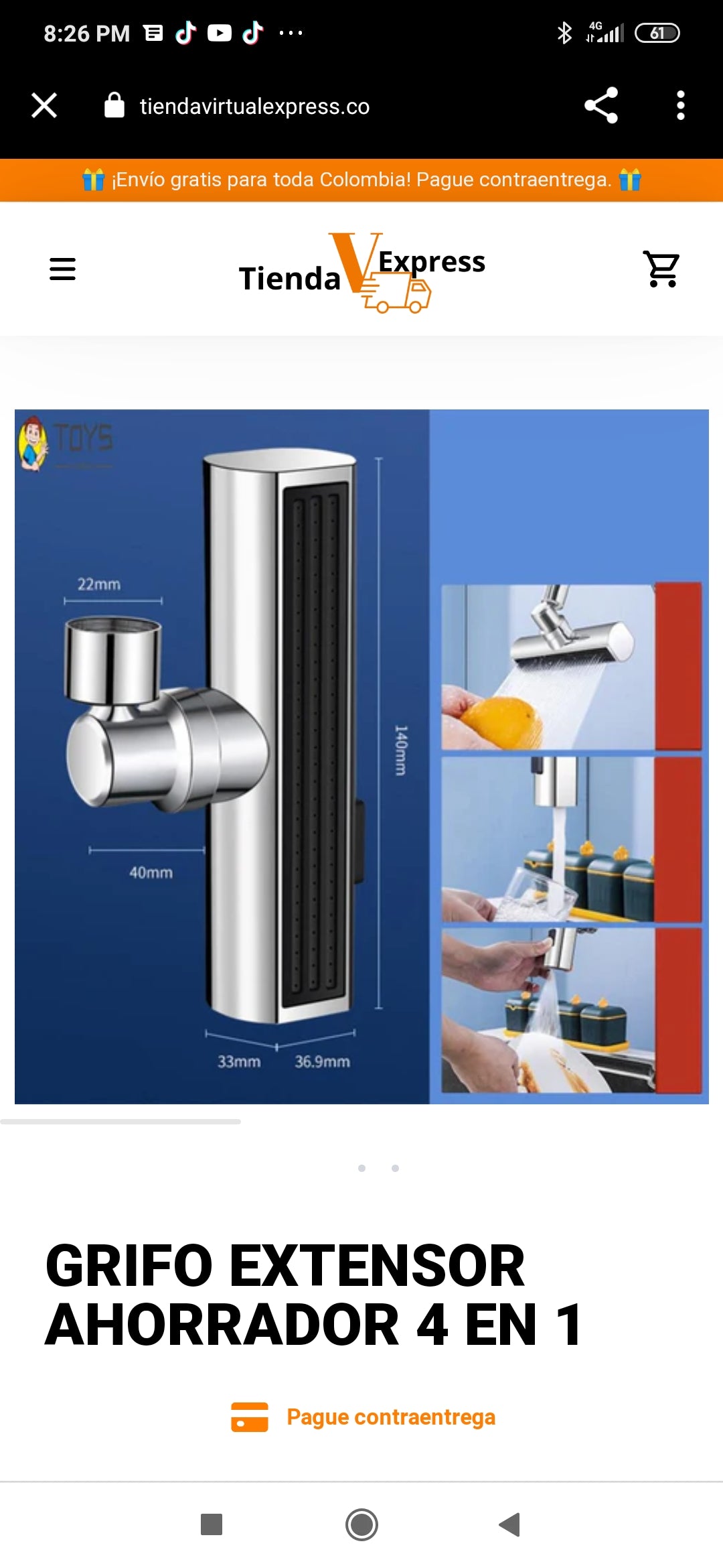 GRIFO EXTENSOR AHORRADOR 4 EN 1